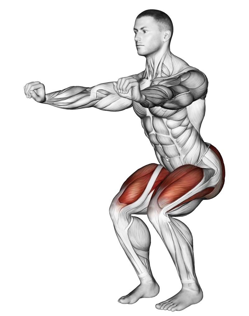 squat a corpo libero - esercizio per gambe e glutei