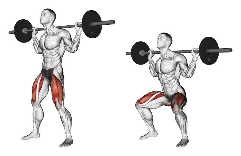 squat con bilanciere - esercizio per gambe e glutei