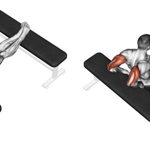 dip su panca piana - esercizio per tricipiti