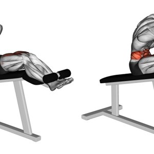 sit-up con torsione su panca declinata - esercizio per addominali