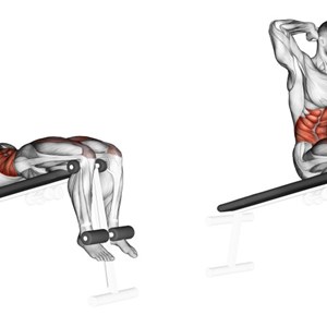 sit-up su panca declinata - esercizio per addominali